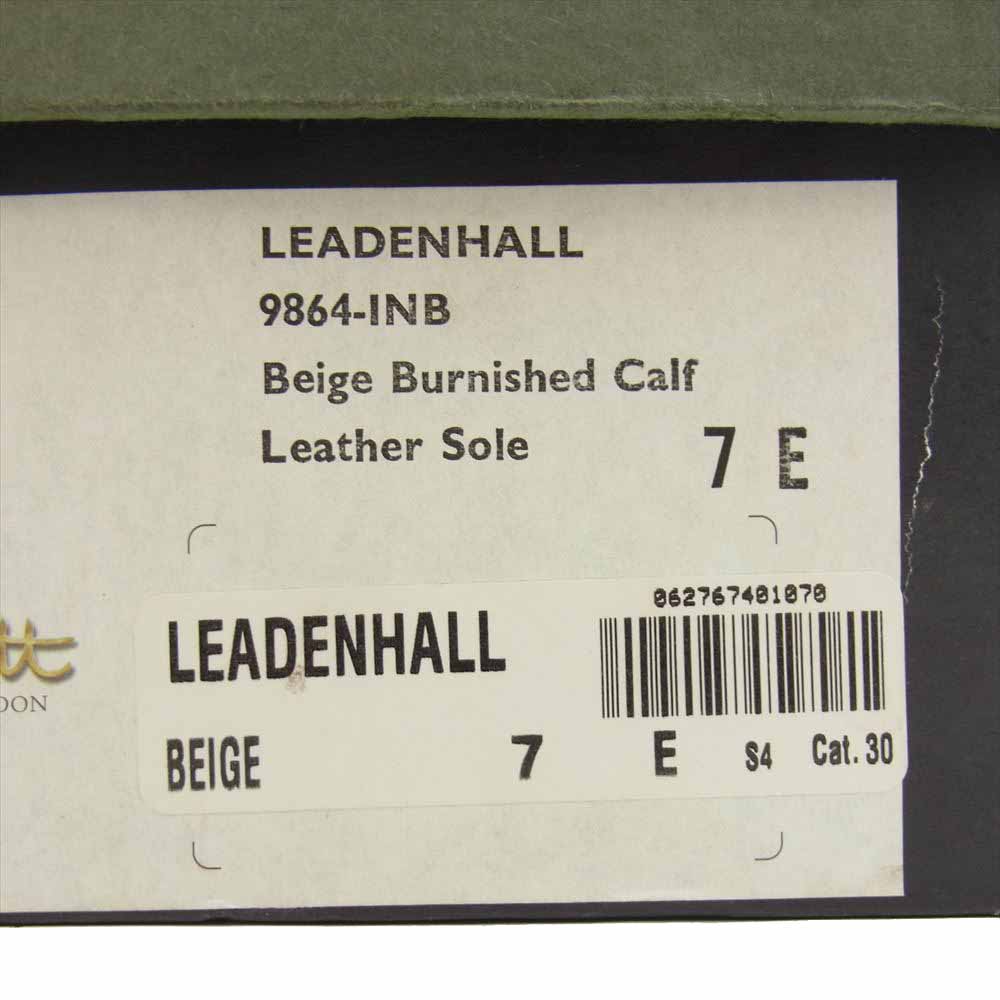 CROCKETT&JONES クロケットアンドジョーンズ Gordon Scott別注 LEADENHALL バーニッシュドカーフレザー パンチドキャップトゥ シューズ レザーソール ライトブラウン系 7E【新古品】【未使用】【中古】