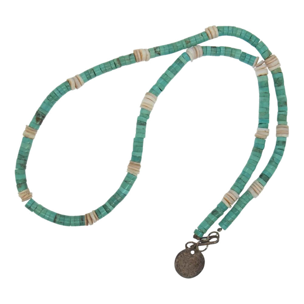 ラッキージョン ターコイズ ビーズ ネックレス【中古】