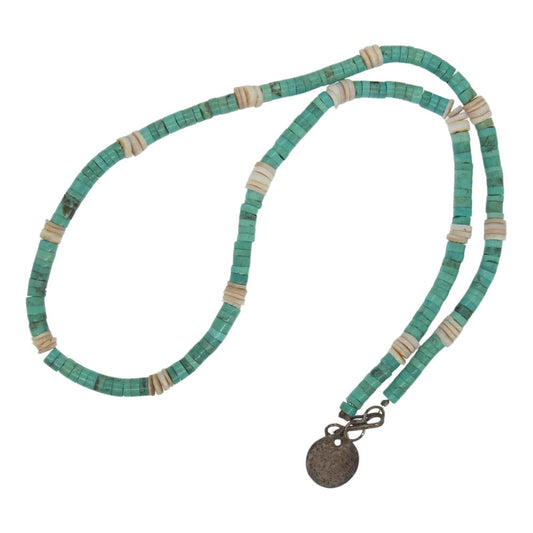 ラッキージョン ターコイズ ビーズ ネックレス【中古】