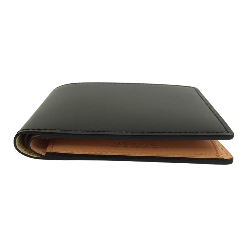 キプリス 5611 コードバン 二つ折り財布 ブラック系【中古】