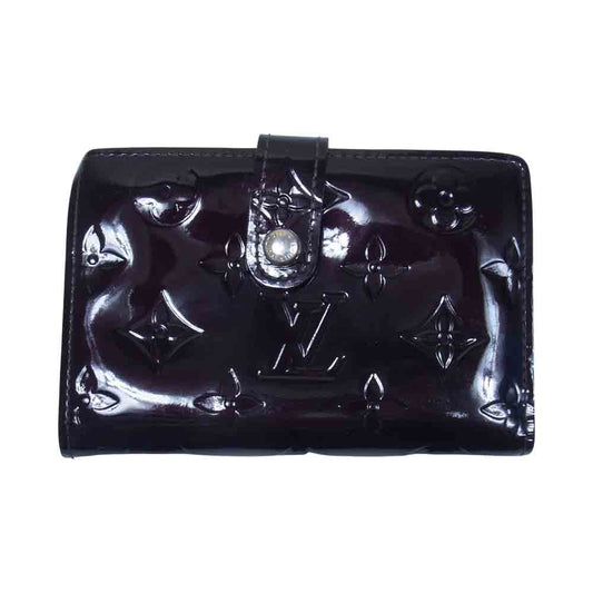 LOUIS VUITTON ルイ・ヴィトン M93521 モノグラム ヴェルニ ポルトフォイユ ヴィエノワ 二つ折り ダークブラウン系【中古】