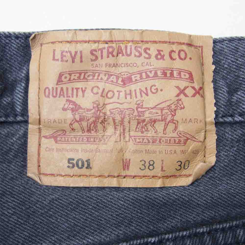 Levi's リーバイス 501 USA製 ボタンフライ ブラック デニム パンツ ブラック系 38【中古】