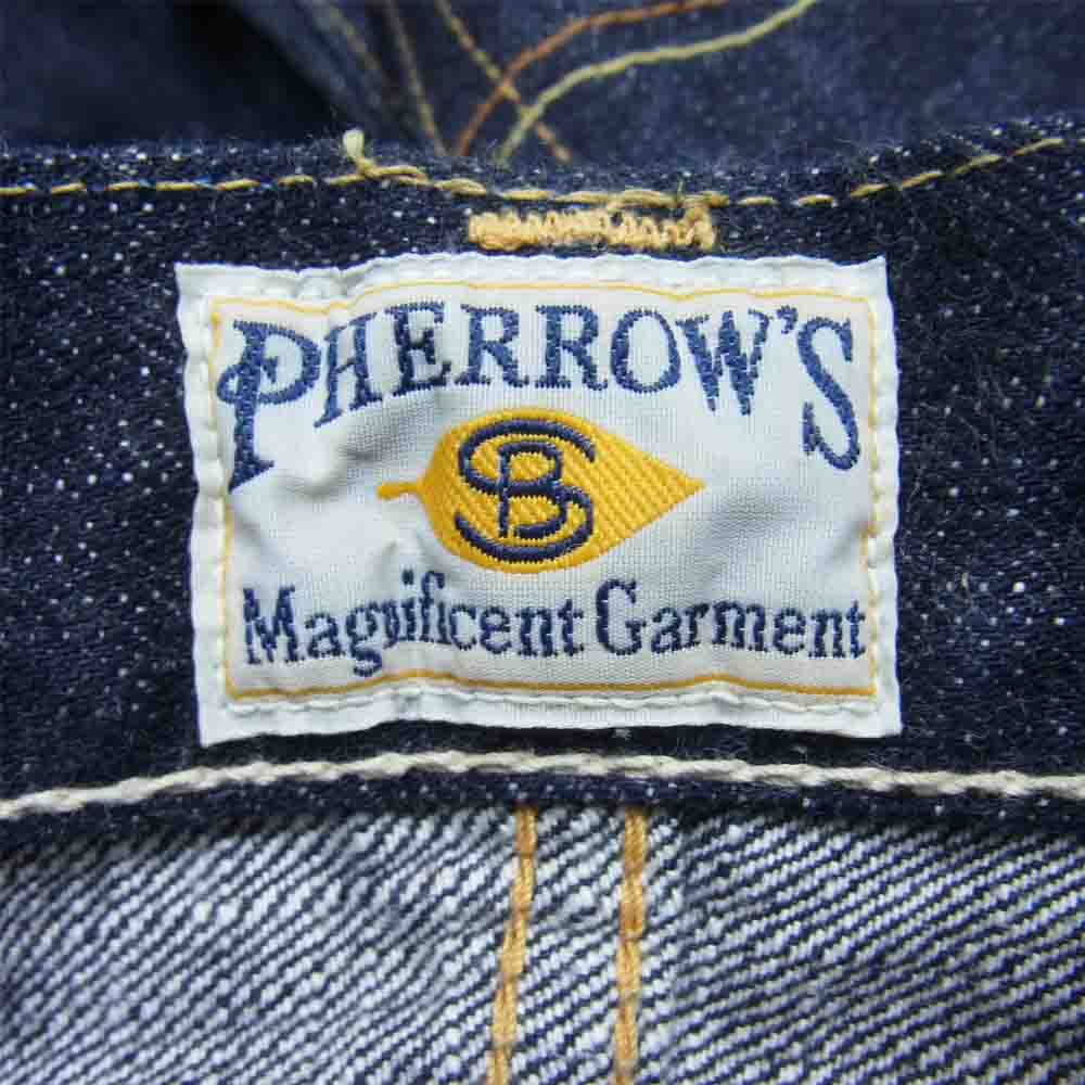 Pherrow's フェローズ 421 ストレート ボタンクライ セルビッチ デニム パンツ インディゴブルー系 36【中古】