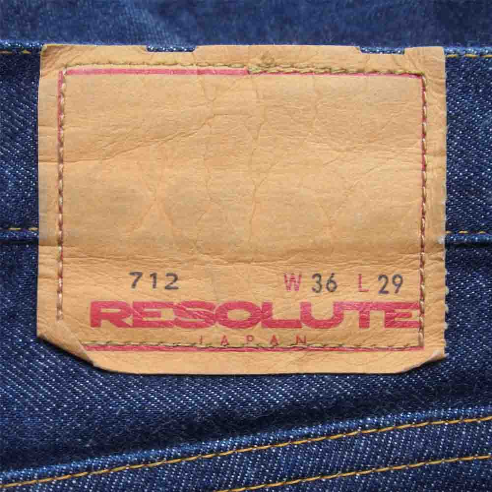 RESOLUTE リゾルト 712 ストレート セルビッチ デニム パンツ インディゴブルー系 36【中古】