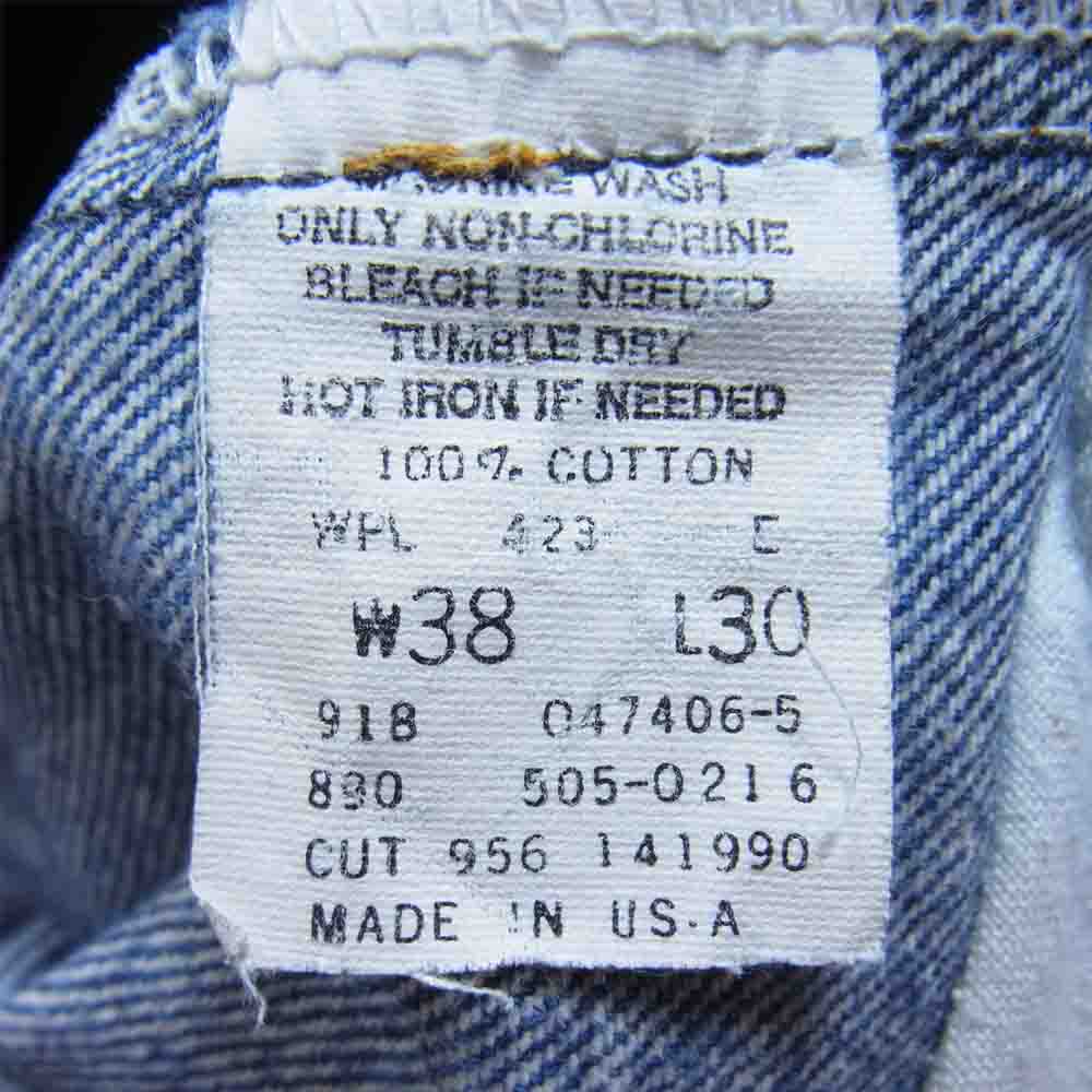 Levi's リーバイス 505-0216 USA製 ジップフライ Rタグ テーパート デニム パンツ インディゴブルー系 38【中古】