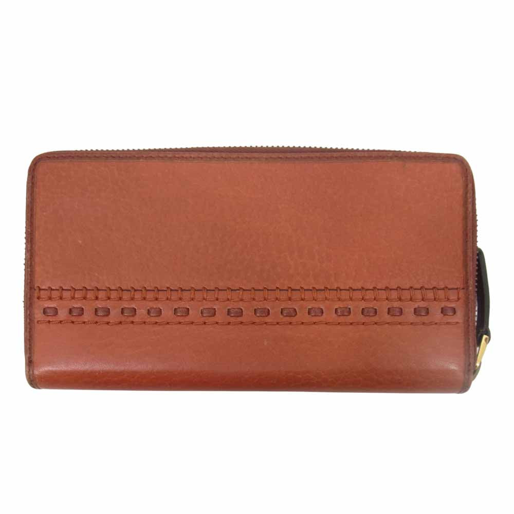 GUCCI グッチ 338580 レイドバック クラフティー レザー ラウンドファスナー 長財布 ブラウン系【中古】