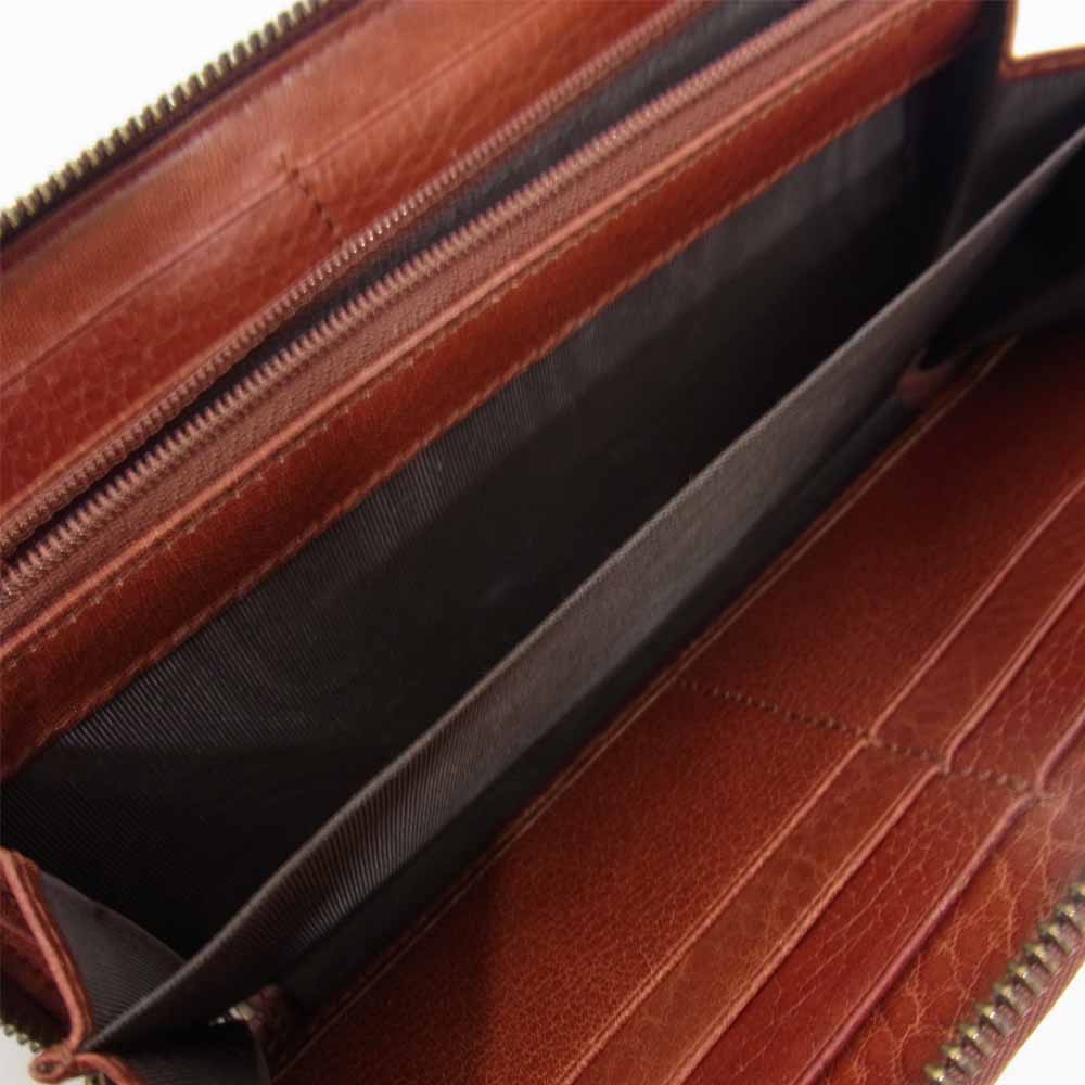 GUCCI グッチ 338580 レイドバック クラフティー レザー ラウンドファスナー 長財布 ブラウン系【中古】