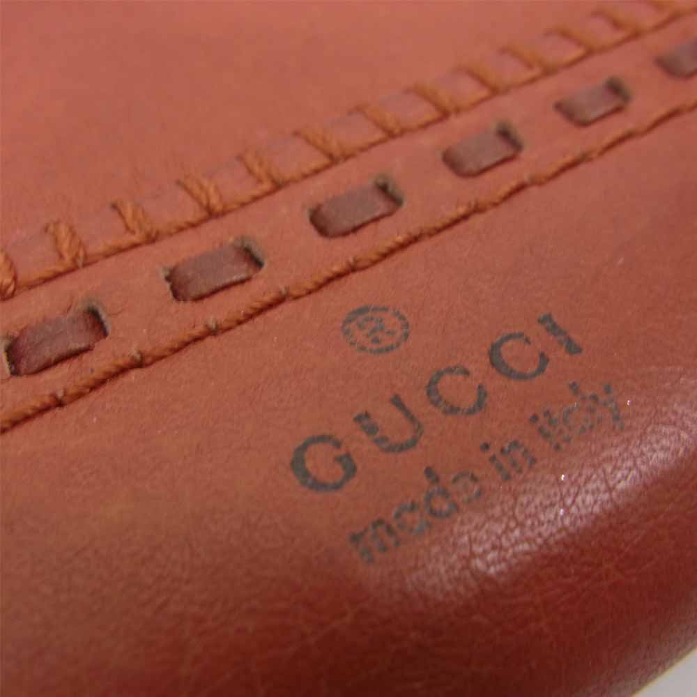 GUCCI グッチ 338580 レイドバック クラフティー レザー ラウンドファスナー 長財布 ブラウン系【中古】