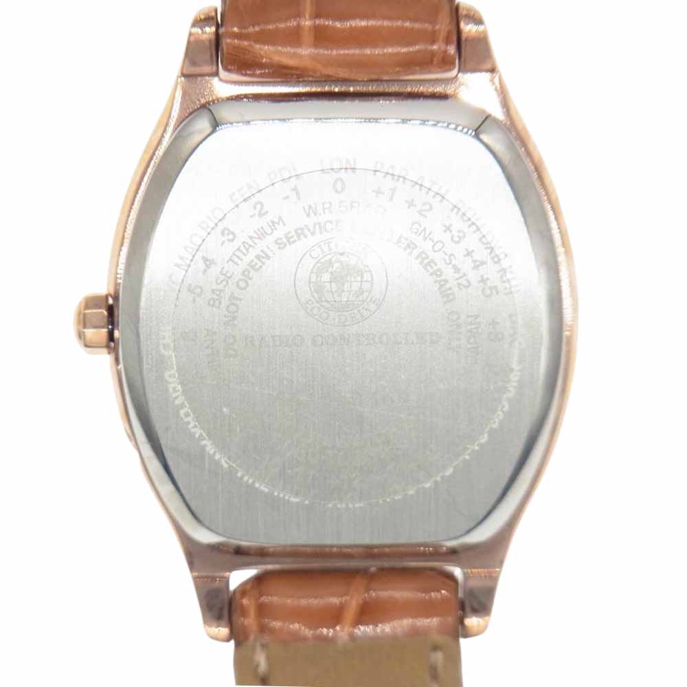 CITIZEN シチズン ES9352-13E xC 100周年記念モデル チタニアライン ハッピーフライト エコドライブ 電波 時計 ブラウン系【極上美品】【中古】