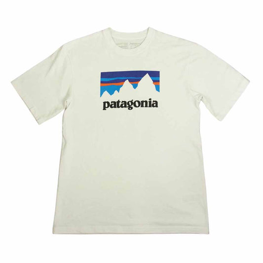 patagonia パタゴニア ロゴ プリント クルーネック レギュラーフィット 半袖 Tシャツ ブルー系 XS【中古】