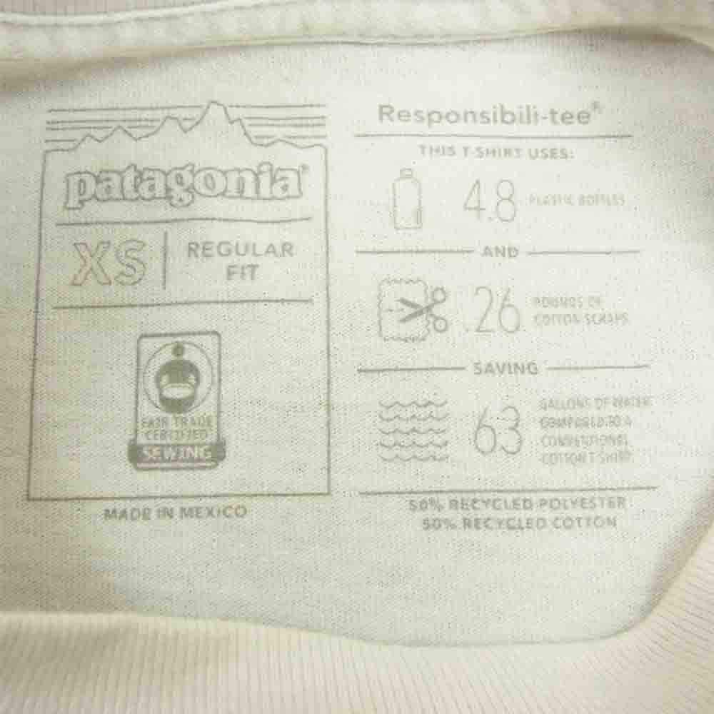 patagonia パタゴニア ロゴ プリント クルーネック レギュラーフィット 半袖 Tシャツ ブルー系 XS【中古】