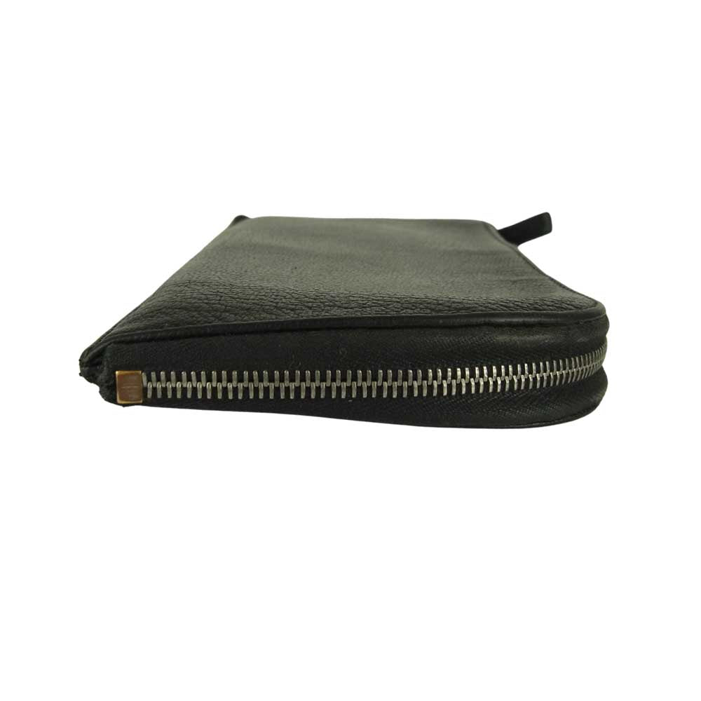 JIL SANDER ジルサンダー L字ファスナー ロゴ レザー ロング ウォレット 長財布 ブラック系【中古】