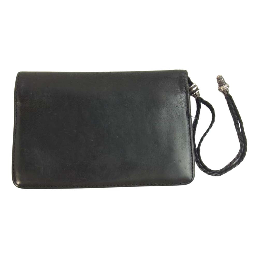 CHROME HEARTS クロムハーツ（原本無） 2ZIP STRAP 2ジップ ストラップ レザー ウォレット ブラック系【中古】