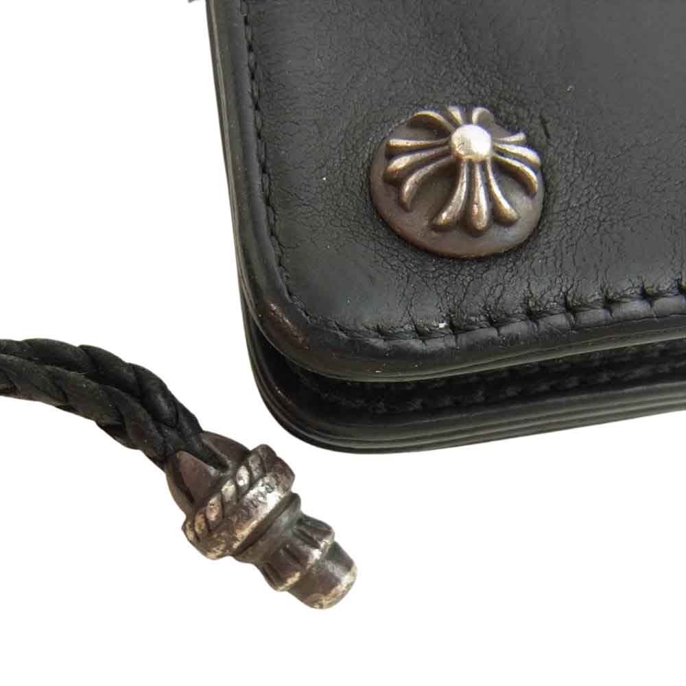 CHROME HEARTS クロムハーツ（原本無） 2ZIP STRAP 2ジップ ストラップ レザー ウォレット ブラック系【中古】
