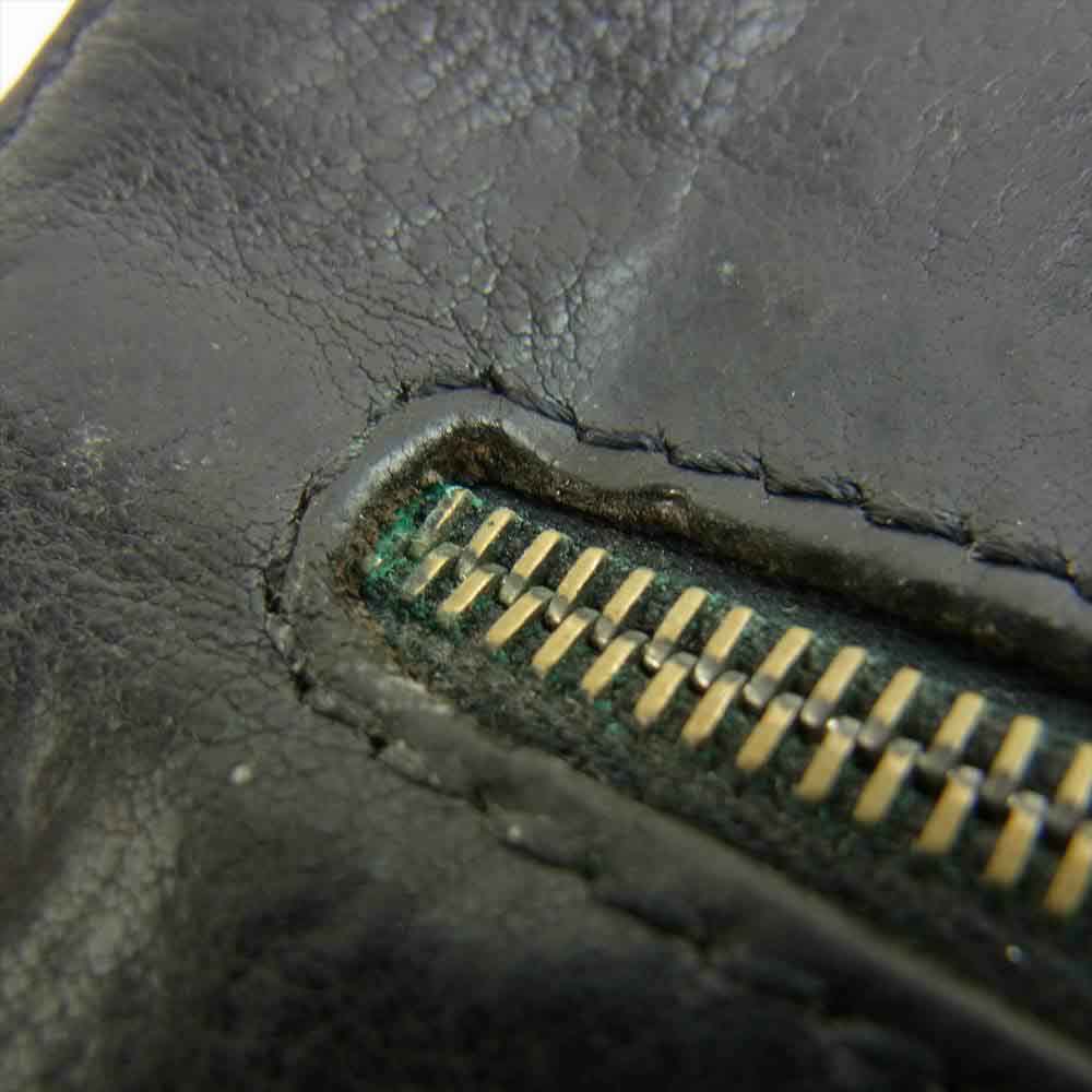 CHROME HEARTS クロムハーツ（原本無） 2ZIP STRAP 2ジップ ストラップ レザー ウォレット ブラック系【中古】