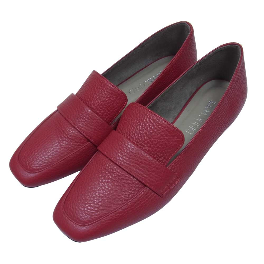 ブランベール レザー ローファー 日本製 レッド系 36.5【極上美品】【中古】