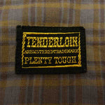 TENDERLOIN テンダーロイン ロゴ刺繍 チェックシャツ ブラウン系 S【中古】
