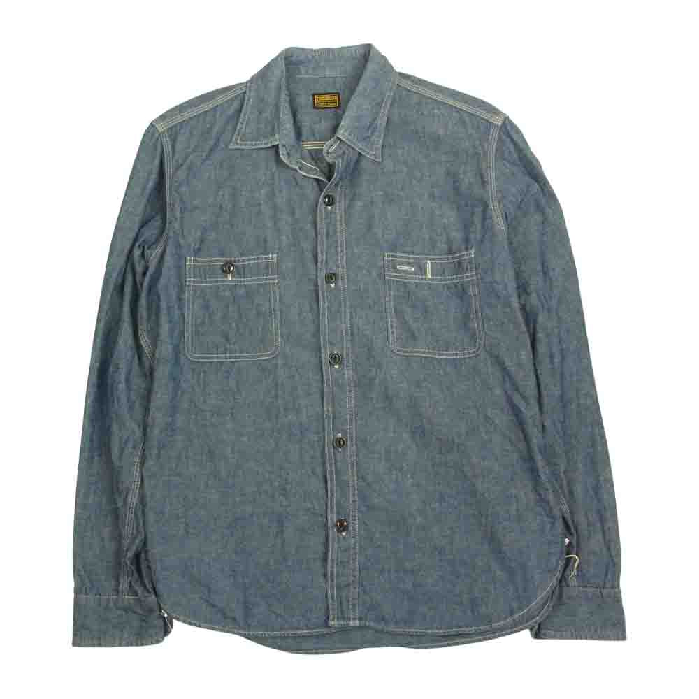 TENDERLOIN テンダーロイン T-CHAMBRAY シャンブレー シャツ インディゴブルー系 S【中古】