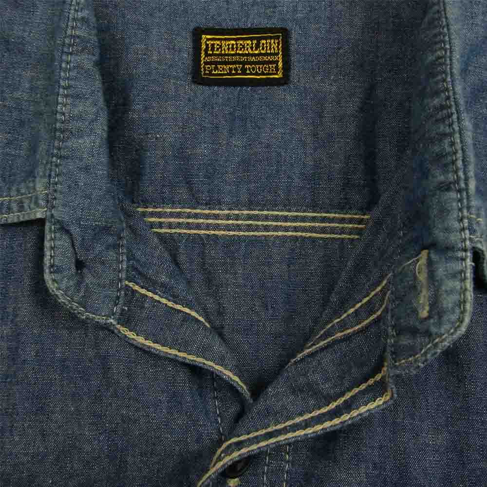 TENDERLOIN テンダーロイン T-CHAMBRAY シャンブレー シャツ インディゴブルー系 S【中古】