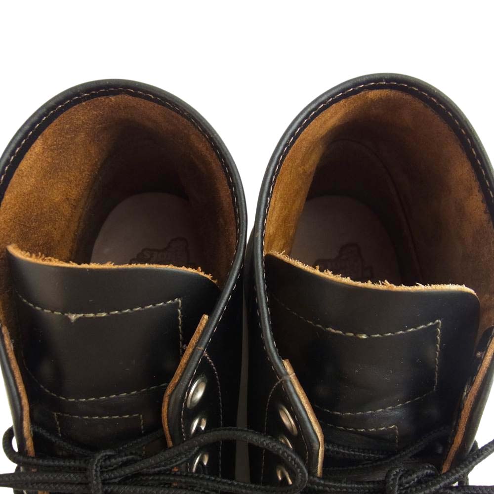 RED WING レッドウィング 9870 IRISH SETTER 6 ROUND クラシック ラウンド プレーン トウ ブラック クロンダイク 茶芯 ブーツ ブラック系 26cm【中古】
