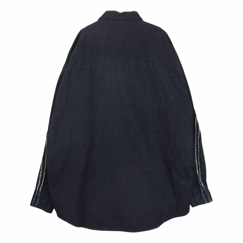 オルモストブラック 21AW-SH02 WOVEN COATING DENIM SHIRTS コーティング デニム シャツ インディゴブルー系 2【中古】