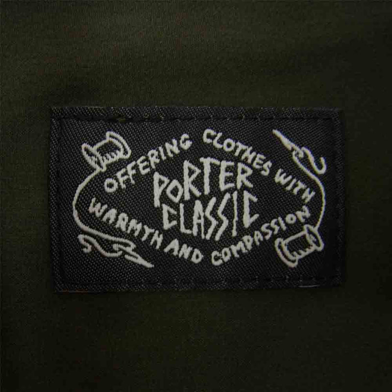 PORTER CLASSIC ポータークラシック 21SS OFFERING CLOTHES SUPER NYLON STRETCH MILITARY SHIRT スーパーナイロン ストレッチ ミリタリーシャツ カーキ系 L【美品】【中古】