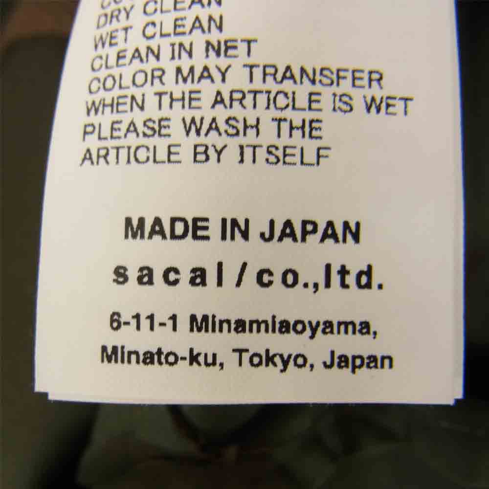 Sacai サカイ 22SS 22-02724M Cotton Weather Shirt コットン ウェザー シャツ カーキ系 4【美品】【中古】