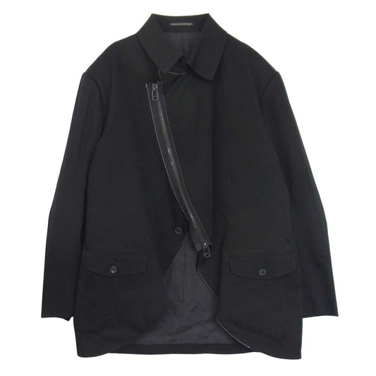 Yohji Yamamoto ヨウジヤマモト POUR HOMME プールオム 19SS HH-J34-201 キュプラ ZIP 釦 ジャケット ブラック系 3【中古】