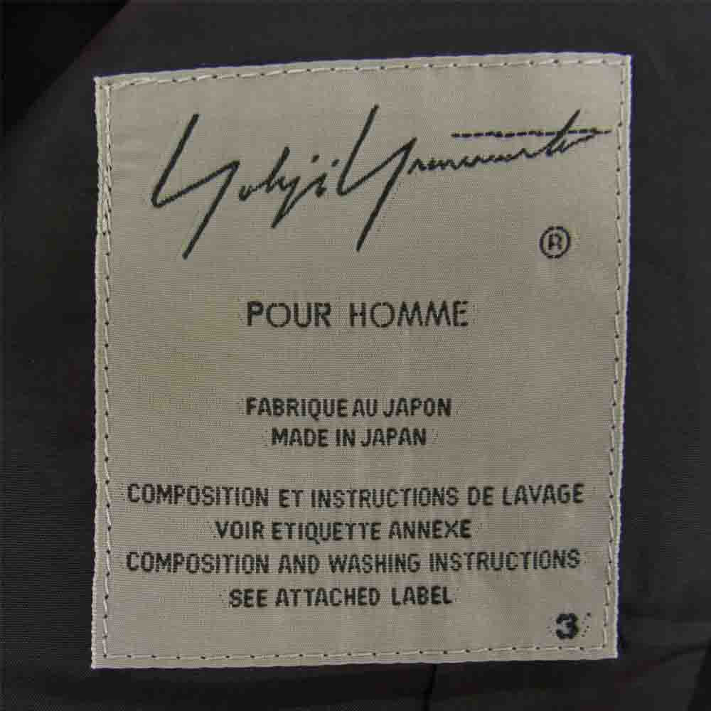 Yohji Yamamoto ヨウジヤマモト POUR HOMME プールオム 19SS HH-J34-201 キュプラ ZIP 釦 ジャケット ブラック系 3【中古】