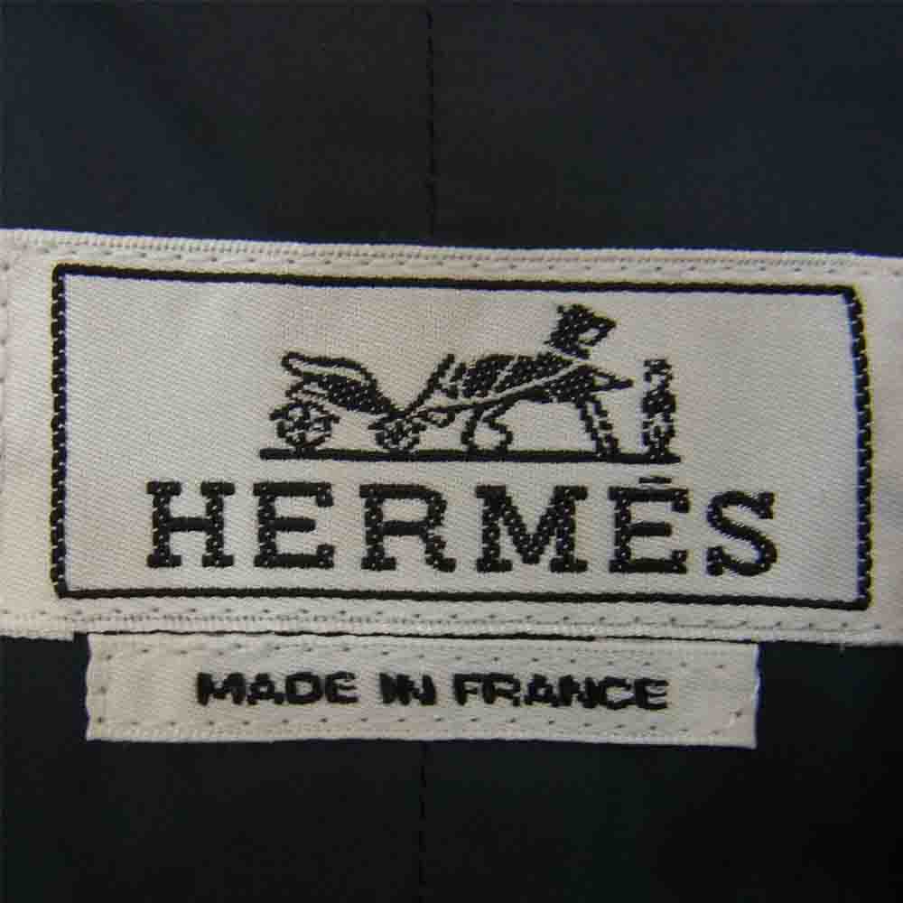 HERMES エルメス 4ポケット ステッチ オーバーサイズ シャツ ネイビー ...