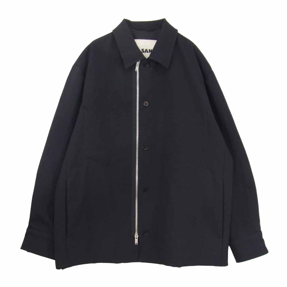 JIL SANDER ジルサンダー 20AW JSMR420833 国内正規品 Lightweight technical jacket ライトウェイト テクニカル 中綿 シャツ ジャケット ブラック系 50【中古】