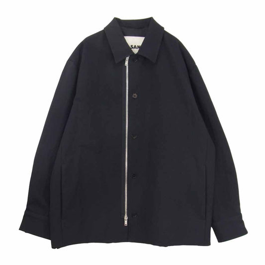 JIL SANDER ジルサンダー 20AW JSMR420833 国内正規品 Lightweight technical jacket ライトウェイト テクニカル 中綿 シャツ ジャケット ブラック系 50【中古】