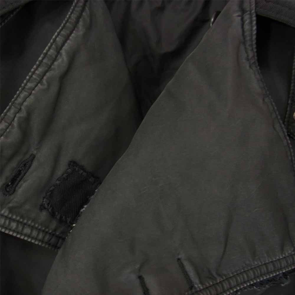 PORTER CLASSIC ポータークラシック 金沢 7周年記念 H/W PATCHWORK PAINT CUSTOM SUPER NYLON MILITARY COAT パッチワーク ペイントカスタム スーパーナイロン ミリタリー コート ブラック系 XXL【美品】【中古】