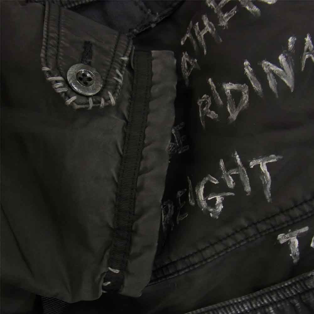 PORTER CLASSIC ポータークラシック 金沢 7周年記念 H/W PATCHWORK PAINT CUSTOM SUPER NYLON MILITARY COAT パッチワーク ペイントカスタム スーパーナイロン ミリタリー コート ブラック系 XXL【美品】【中古】
