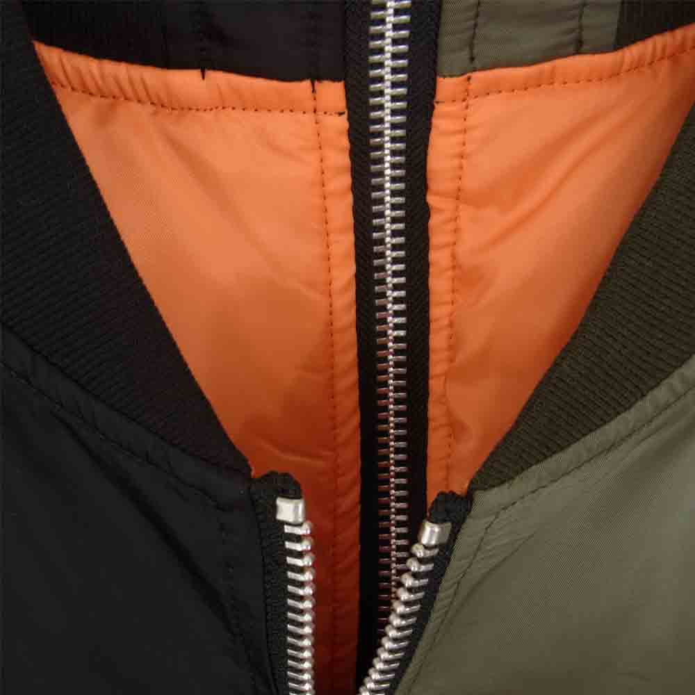 TAKAHIRO MIYASITA 22SS 0009SS22 oversized two tone flight jacket オーバーサイズ 2トーン フライト ジャケット ブラック系 46【美品】【中古】