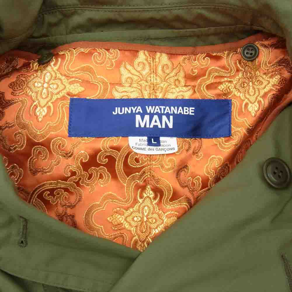 JUNYA WATANABE COMME des GARCONS MAN ジュンヤワタナベコムデギャルソンマン 22SS WI-J035 綿 エステルウェザー ライナー着脱 ミリタリー ジャケット カーキ系 L【美品】【中古】