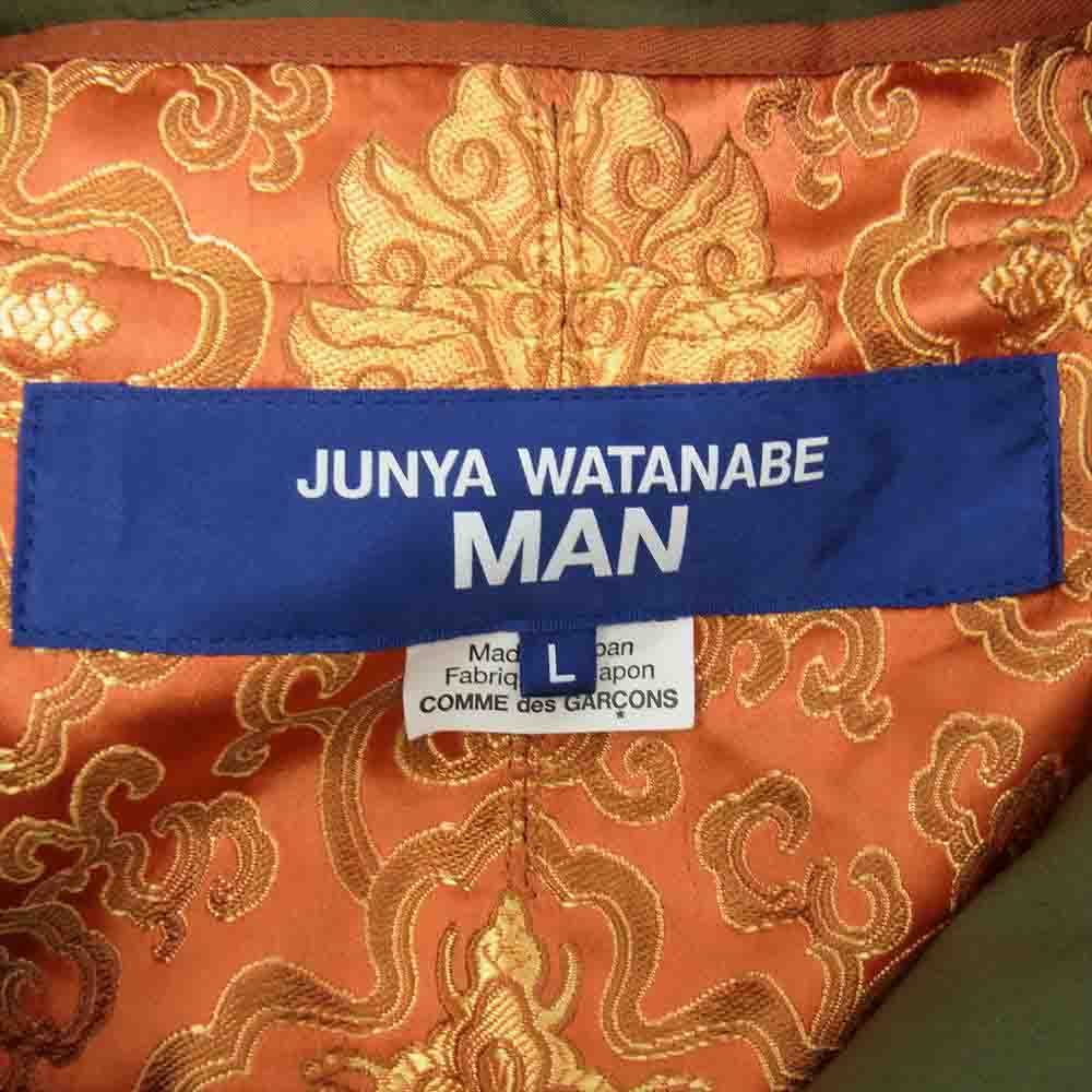 JUNYA WATANABE COMME des GARCONS MAN ジュンヤワタナベコムデギャルソンマン 22SS WI-J035 綿 エステルウェザー ライナー着脱 ミリタリー ジャケット カーキ系 L【美品】【中古】