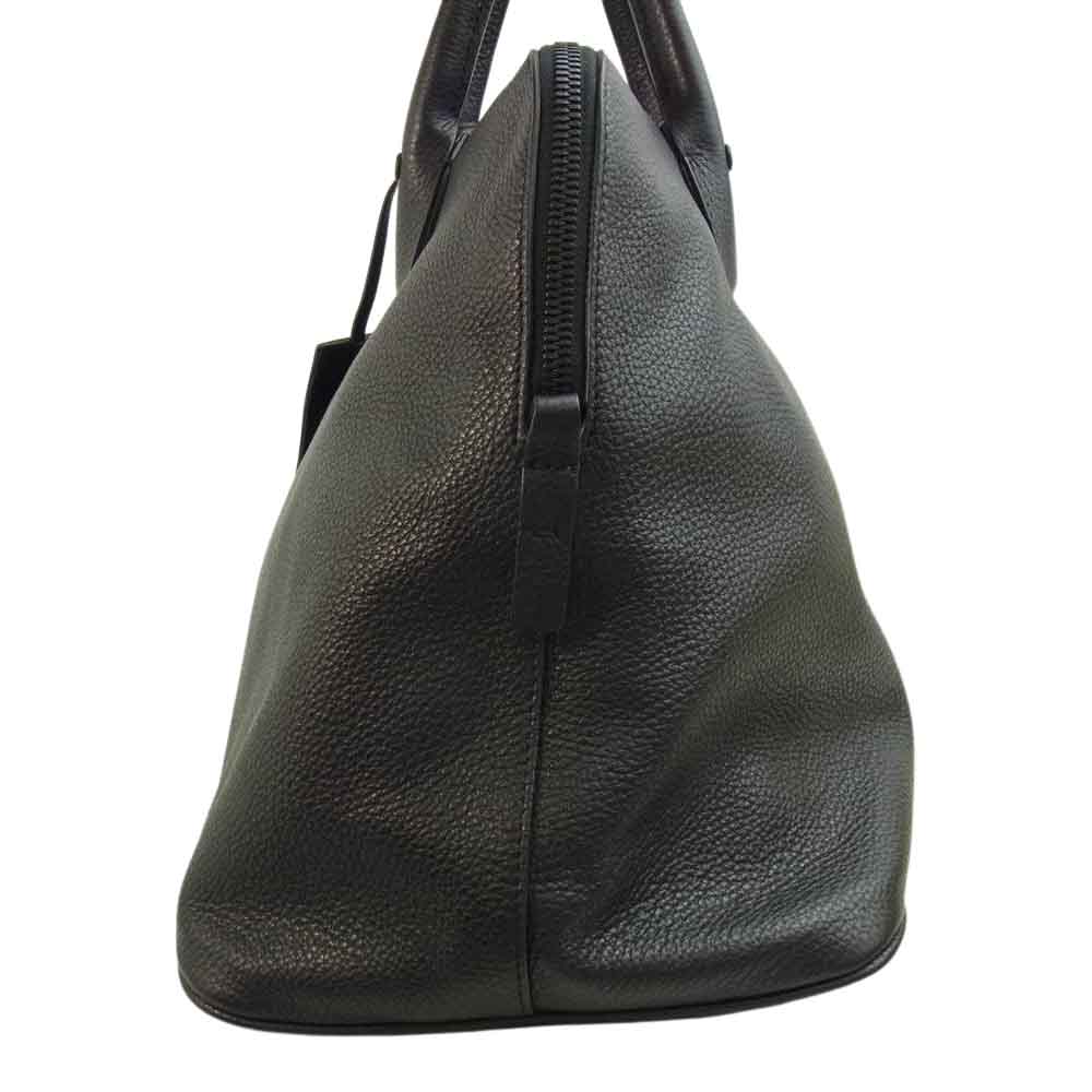 MAISON MARGIELA メゾンマルジェラ 5AC LARGE BAG ラージ グレインレザー ショルダーストラップ付 2WAY ボストン バッグ ブラック系【中古】