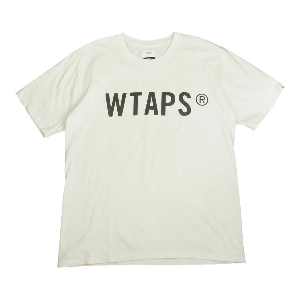 WTAPS ダブルタップス ロゴ プリント 半袖 Tシャツ ホワイト系 3【中古】