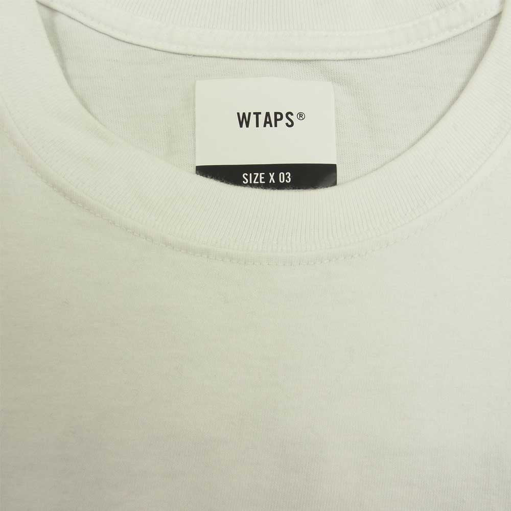 WTAPS ダブルタップス ロゴ プリント 半袖 Tシャツ ホワイト系 3【中古】