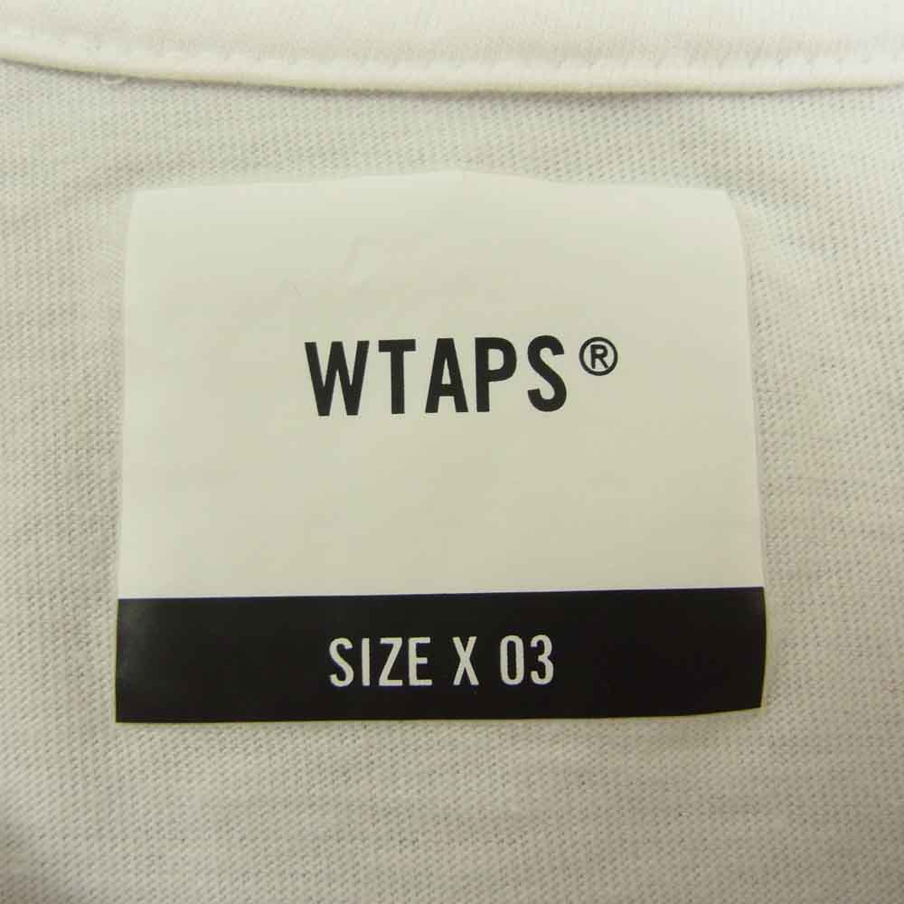 WTAPS ダブルタップス ロゴ プリント 半袖 Tシャツ ホワイト系 3【中古】