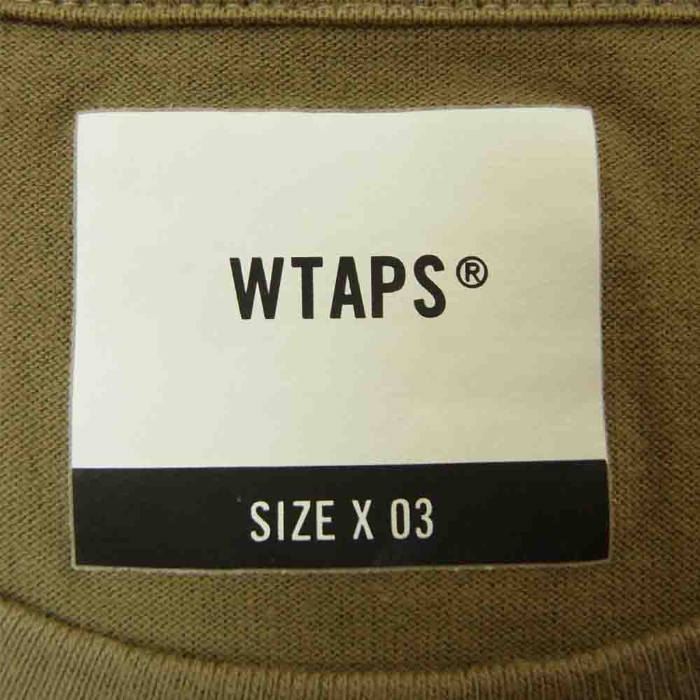 WTAPS ダブルタップス WTVUA L/S TEE ロゴ プリント 長袖 Tシャツ オリーブ カーキ系 3【中古】