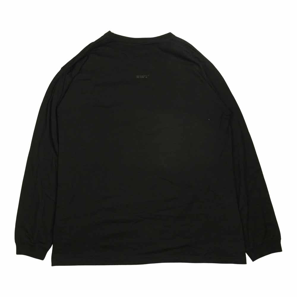 WTAPS ダブルタップス WTVUA L/S TEE ロゴ プリント 長袖 Tシャツ ブラック×ブラック ブラック系 3【中古】