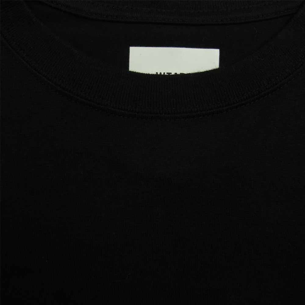 WTAPS ダブルタップス WTVUA L/S TEE ロゴ プリント 長袖 Tシャツ ブラック×ブラック ブラック系 3【中古】