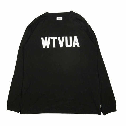 WTAPS ダブルタップス WTVUA L/S TEE ロゴ プリント 長袖 Tシャツ ブラック×ホワイト ブラック系 3【中古】