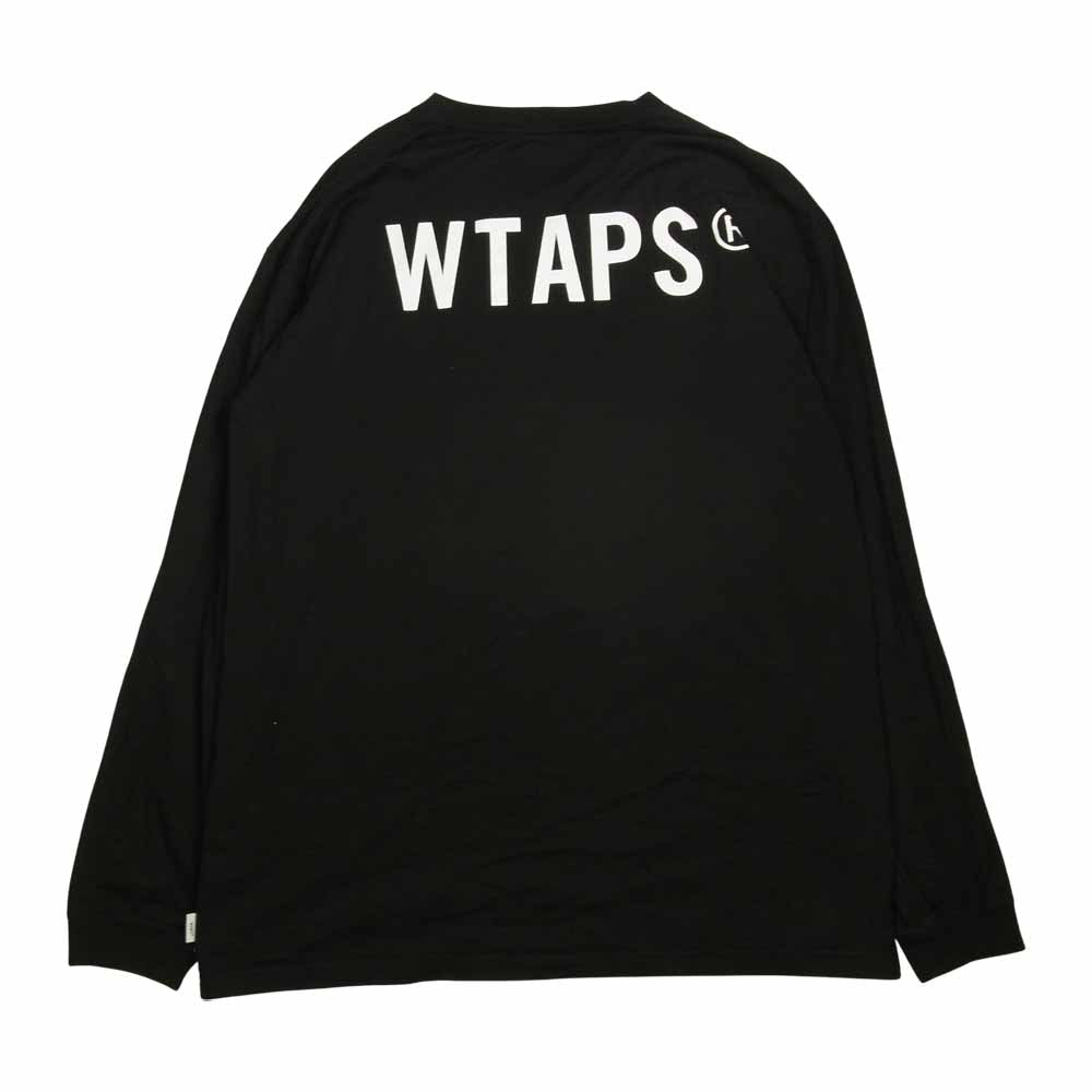 WTAPS ダブルタップス WTVUA L/S TEE ロゴ プリント 長袖 Tシャツ ブラック×ホワイト ブラック系 3【中古】