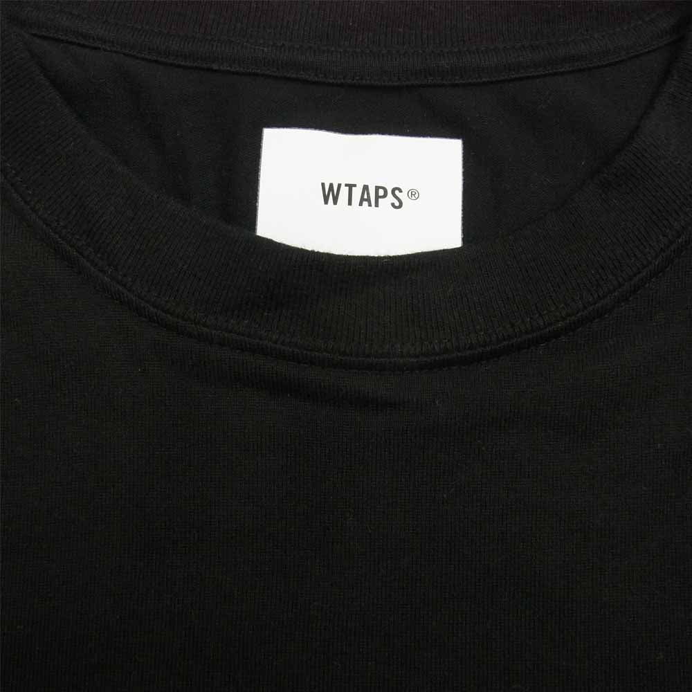 WTAPS ダブルタップス WTVUA L/S TEE ロゴ プリント 長袖 Tシャツ ブラック×ホワイト ブラック系 3【中古】