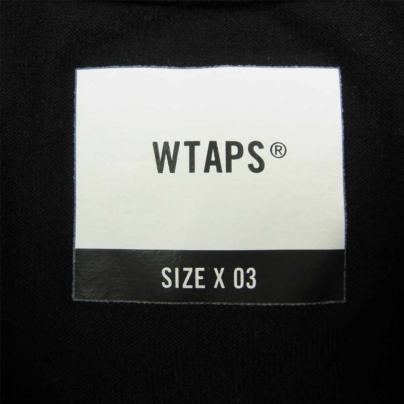 WTAPS ダブルタップス WTVUA L/S TEE ロゴ プリント 長袖 Tシャツ ブラック×ホワイト ブラック系 3【中古】