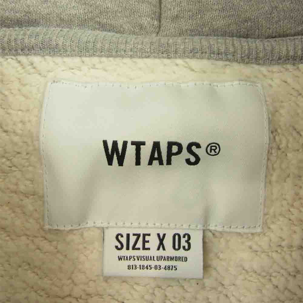 WTAPS ダブルタップス 21AW 212ATDT-CSM29 ACADEMY HOODED COTTON スウェット パーカー グレー系 3【中古】