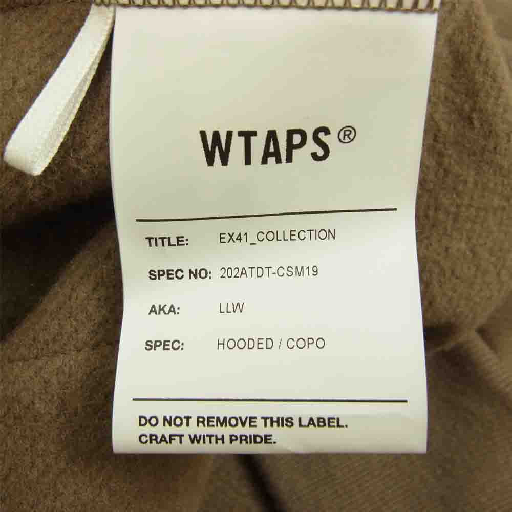WTAPS ダブルタップス 20AW 202ATDT-CSM19 LLW HOODED スウェット パーカー ブラウン系 3【美品】【中古】